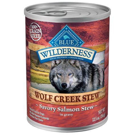 Deboned salmon, chicken meal and fish meal supply the protein your dog needs. Blue Buffalo Blue Wilderness Wolf Creek Stew Savory Salmon ...
