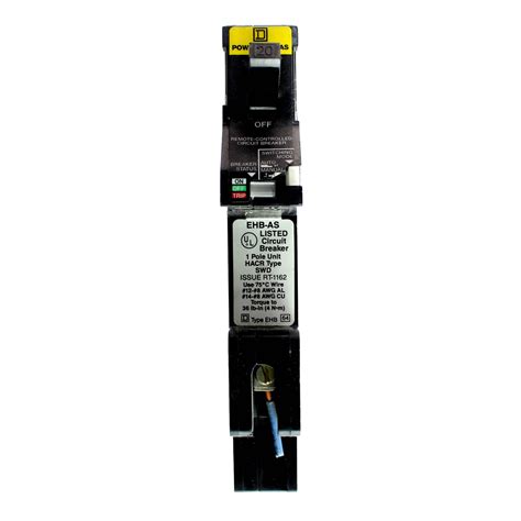 Square D Ehb14020as Remote Control Circuit Breaker 20a 1 Pole 277v