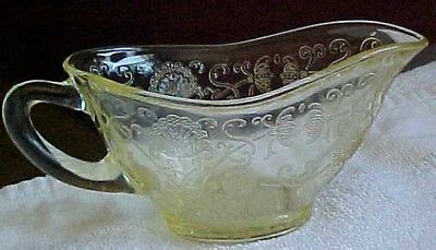 Yellow Depression Glass Florentine Poppy Gravy Boat Hazel Atlas