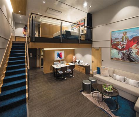 These included two royal suites, six grand suites and two royal family suites that can each accommodate up to six passengers. Symphony of the Seas Star Loft Suite Stateroom Info