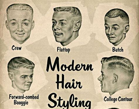 Barbershop Barber Poster Vintage Ad Modern Hair Styling Chart Haircut