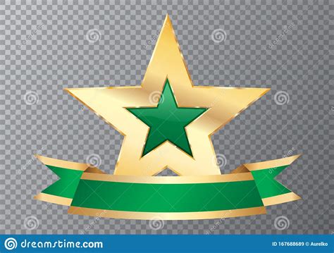 Estrella Verde Dorada Banal Ilustraci N Del Vector Ilustraci N De