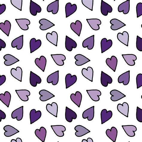 Patrón Sin Costuras En Corazones Lilas Y Violetas Sobre Fondo Blanco Imagen Vectorial 11593138