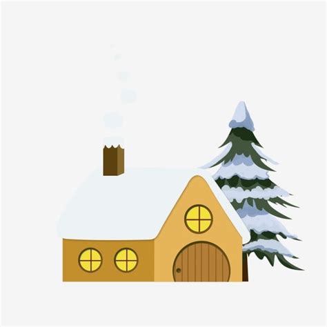 Winter Snow House Design With Commercial Elements Cartoon Snow House