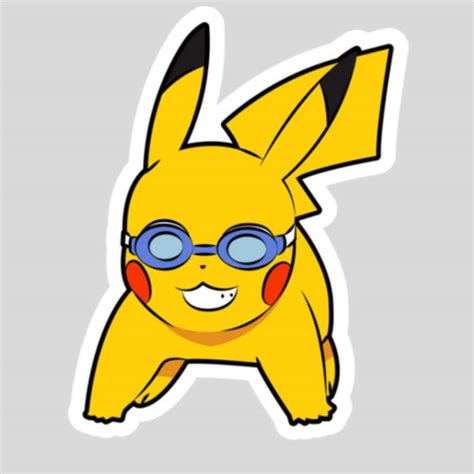pokemon pikachu sticker with swimming goggles journalchamps