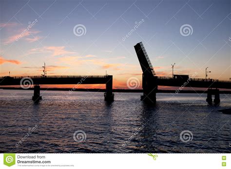 Silhouette Of An Open Drawbridge Stock Photo Image Of Causeway Color