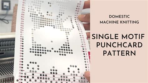 domestic machine knitting how to knit a single motif pattern using punchcard youtube