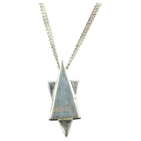 Gucci 925 Silver Star Of David Jewish Symbol Necklace 13g32 At 1stdibs
