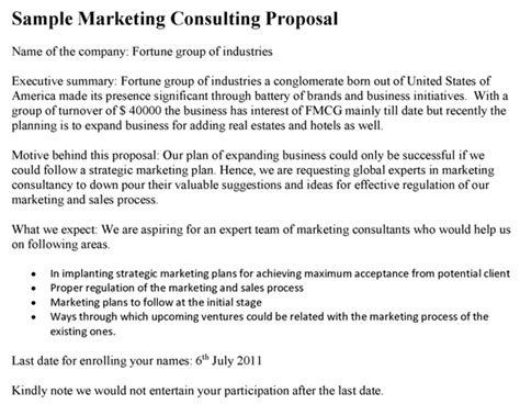 As you build your consulting business, you can benefit from creating a consulting proposal template that you can update and adjust for each prospective client. Marketing Consulting Proposal Template