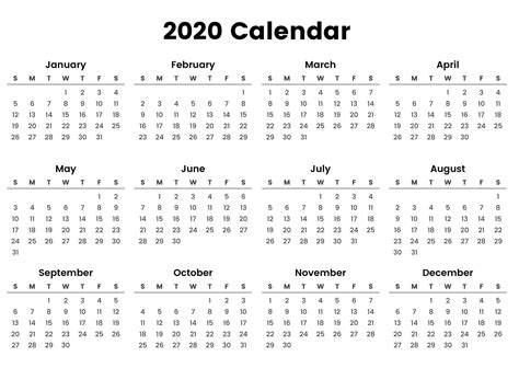 Yearly Calendar At A Glance Free Printable Calendar Free Printable