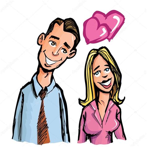 Cartoon Couple In Love — Stock Vector © Antonbrand 8055165