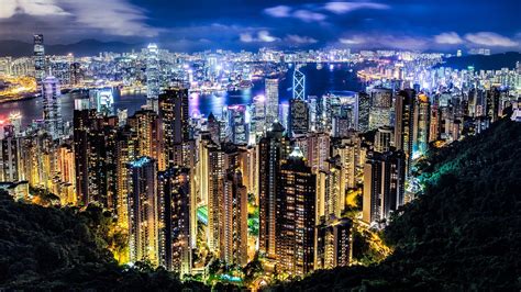 Hong Kong Night View From Victoria Peak Backiee