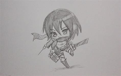 Drawing Chibi 1 Mikasa By Okuta129 On Deviantart