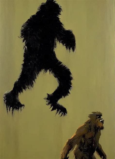 Raging Bigfoot Smoking Meth Painting By Phil Hale Stable Diffusion