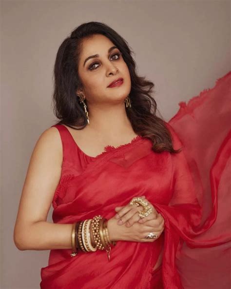 Ramya Krishnan Looks Stunning In A Red Organza Saree For Dancing Ikon