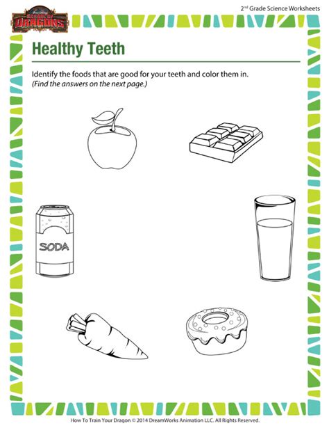 These worksheets will discuss many things that we should be aware of to maintain a safe and healthy environment for our bodies. Healthy Teeth View - Science Worksheets for 2nd Grade - SoD