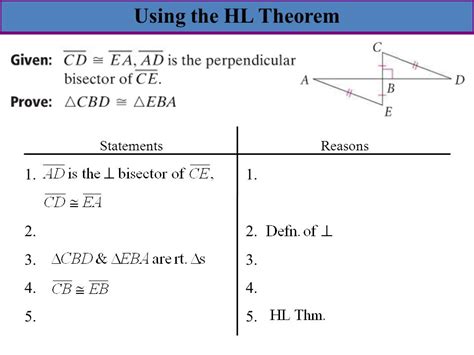 Hypotenuse Leg Theorem Proving Right Triangles Congruent Ppt Download