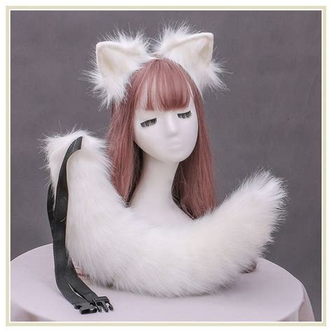 Kentekky Set Cosplay Cat Ear Chenille Headband Tail Yesstyle