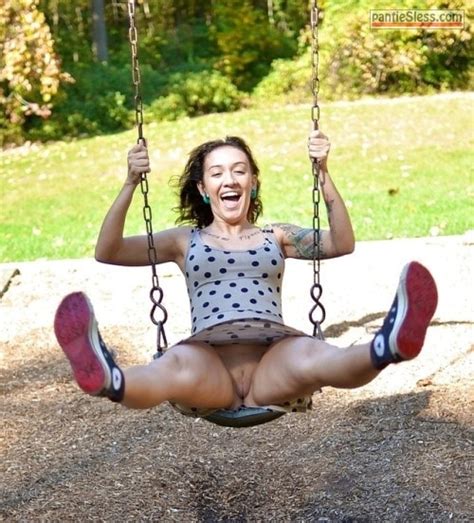 Pantyless On Playground Swing Whore Having Fun Bottomless Pics
