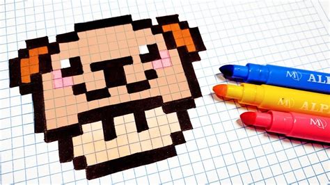 Handmade Pixel Art How To Draw Kawaii Bear Mushroom Pixelart Youtube