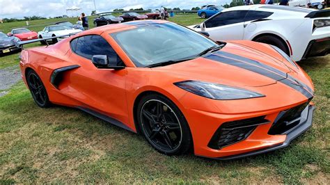 Sebring Orange Tintcoat 2021 Corvette C8 Stingray W Dual Racing Stripes