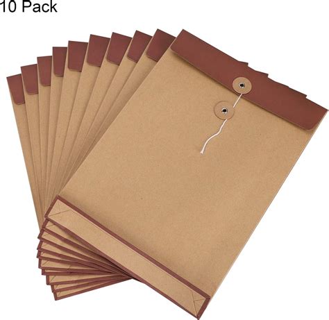 10pcs A4 Envelope File Folders Kraft Paper Document Folders Wallets