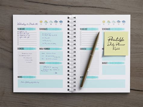 Daily Planner Template Printable 7 Day Planner Day Planner Etsy