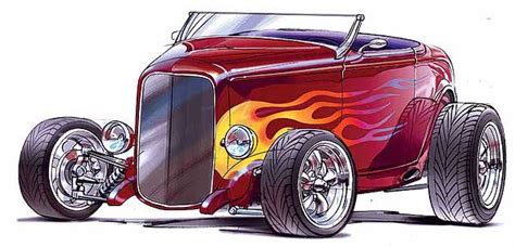 Concept Art Of Muscle Cars And Hot Rods