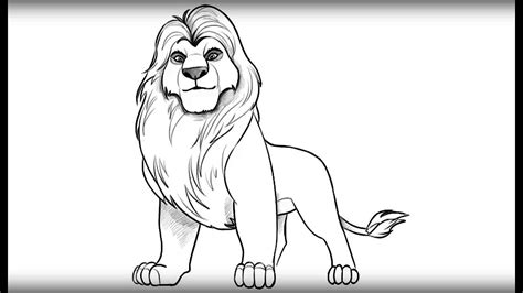 Learn to draw a lion head. How to draw Mufasa from Lion King - YouTube