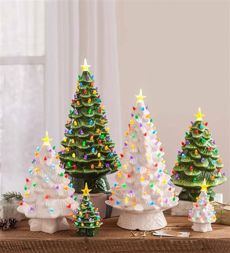 Indooroutdoor Battery Operated Lighted Ceramic Christmas Tree