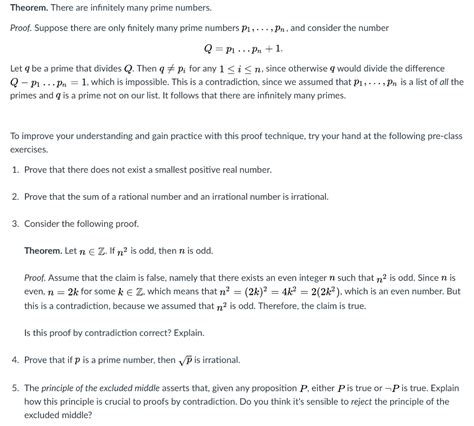 Solved Theorem There Are Infinitely Many Prime Numbers