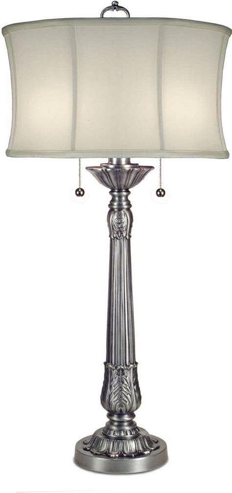 Double Pull Chain Table Lamp Pewter