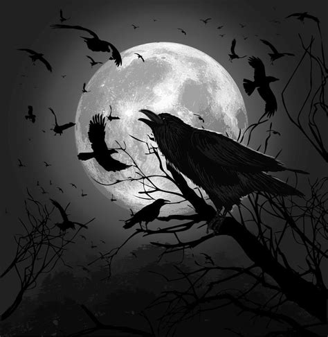 Raven Moon Beautiful Dark Art Crow Raven Art