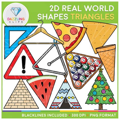 2d Shapes Real Life Objects Clip Art Triangles