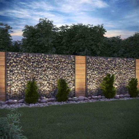 01 Gorgeous Gabion Fence Design For Garden Ideas In 2020 House Fence