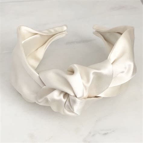 Silk Satin Headband A Knotted Headband In Silk Duchess Satin