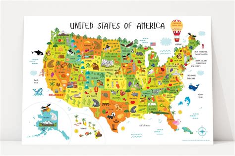 United States Of America Kids Map