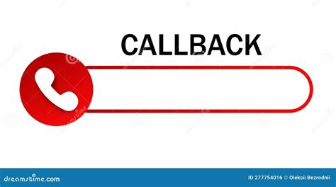 Callback Mobile Call Back Button Vector Illustration Stock Vector