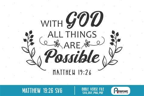 With God All Things Are Possible Svg Bible Verse Svg Matthew 1926 By