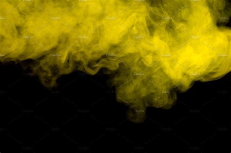Abstract Yellow Smoke Hookah Featuring Smoke Cloud And Dense
