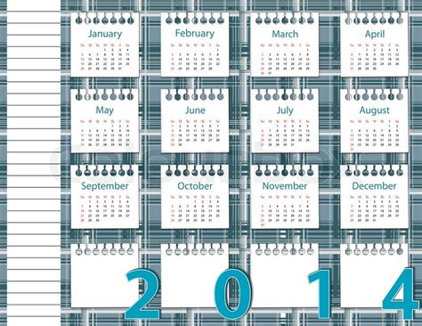 2014 Year Calendar On The Background Stock Vector Colourbox