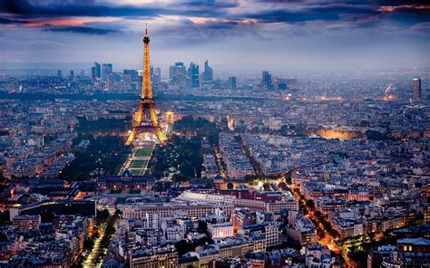 Download imagens Paris k panorama a noite da cidade Torre Eiffel França monitor com uma