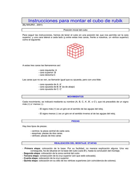 Manual Para Construir El Cubo De Rubik