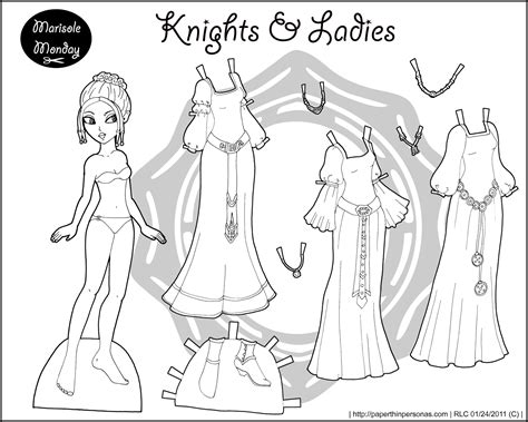 Three Marisole Monday Paper Dolls In Black And White • Paper Thin Personas