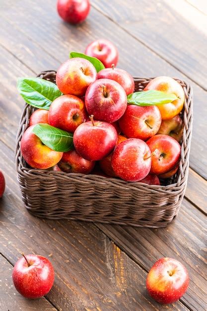 Free Photo Red Apple In Basket