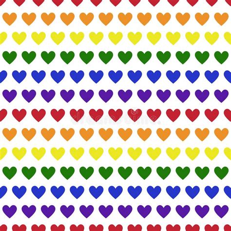 Rainbow Hearts Seamless Pattern Stock Vector Illustration Of Hearts