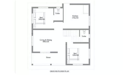 750 Square Feet 2 Bedroom Single Floor Low Budget Hous Plan