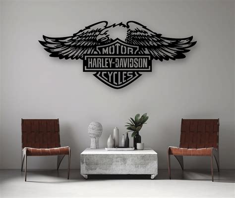 Harley Davidson Motorcycle Laser Cut Dxf Files Wall Sticker Etsy