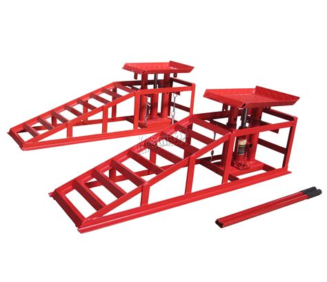 Foxhunter Metal Vehicle Car Ramp Lift With 2 Ton Hydraulic Jack 1pair