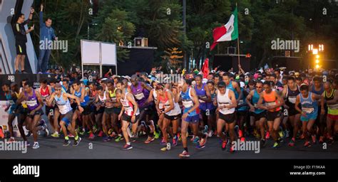 Mexico City Mexico 30th Aug 2015 Runners Take Part In The 33rd